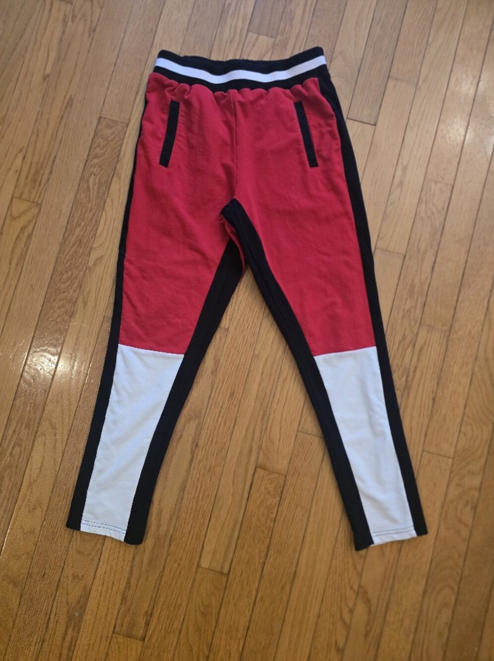 Weissman Red, White & Black Colorblock Hip-hop Dance Pants